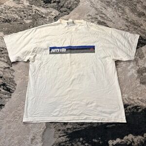 Perry Ellis America T Shirt Mens XL White Cotton Made In Usa Vtg Nascar Graphic